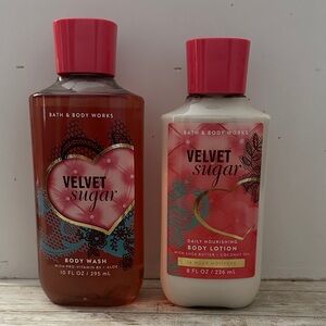 Bath & Body Works Velvet Sugar Body Wash & Lotion Set - Pink